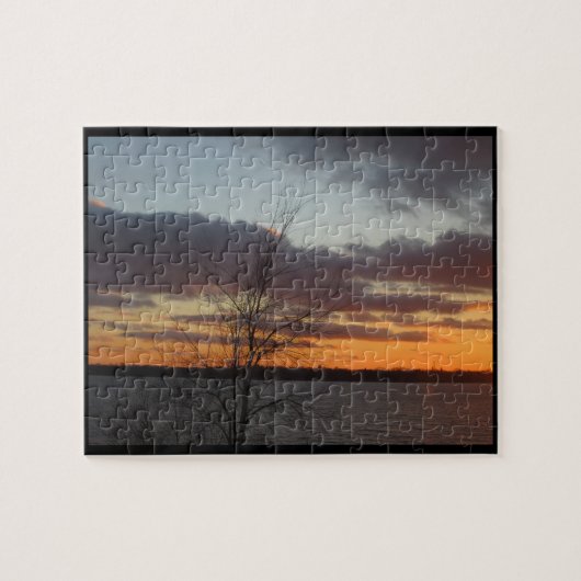 Puzzle de coucher du soleil de lac (Horizontal)