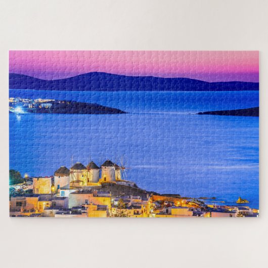 Puzzle de coucher du soleil de Mykonos (Horizontal)