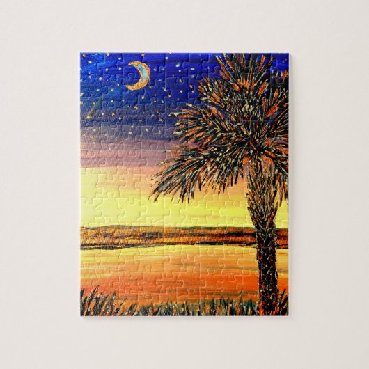 Puzzle de coucher du soleil de Palmetto (Vertical)
