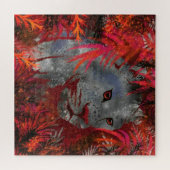 Puzzle de couguar à l'affût - Peinture (Horizontal)
