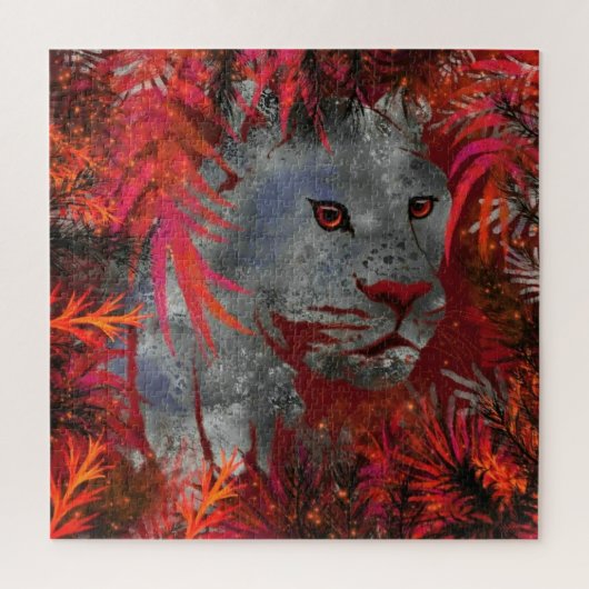 Puzzle de couguar à l'affût - Peinture (Vertical)