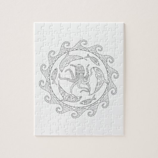 Puzzle de couleurs pour adultes Sea Life (Vertical)