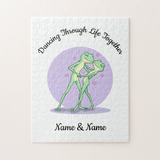 Puzzle de couple de grenouilles personnalisé (Vertical)