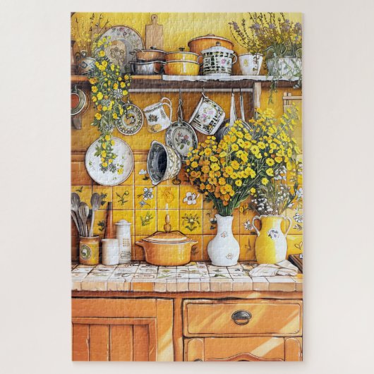 Puzzle de cuisine jaune soleil (Vertical)