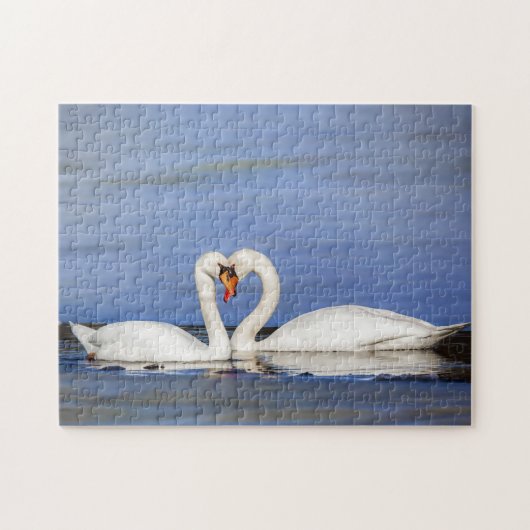 Puzzle de cygne d'amour d'hiver (Horizontal)