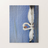 Puzzle de cygne d'amour d'hiver (Vertical)