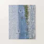 Puzzle de cygne du lac Sunset (Vertical)