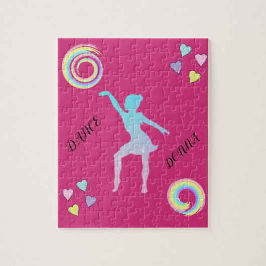 Puzzle de danse avec coeur & tourbillons. (Vertical)