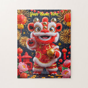 Puzzle de danse du lion mignon