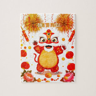 Puzzle de danse du lion pour enfants