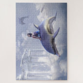 Puzzle de dauphin volant de fantaisie violet (Vertical)