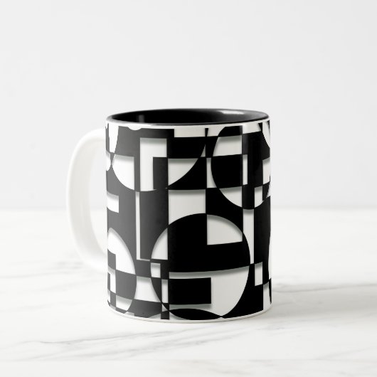 Puzzle de deco tweekleurige koffiemok (Voorkant links)