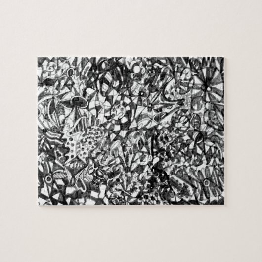 Puzzle de dessin Abstrait noir et blanc (Horizontal)