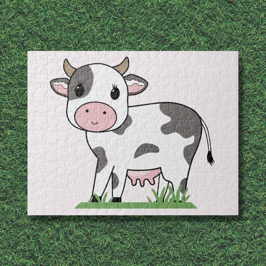Puzzle de dessin de vache mignonne