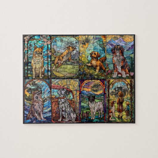 Puzzle de différentes races de chiens (Horizontal)