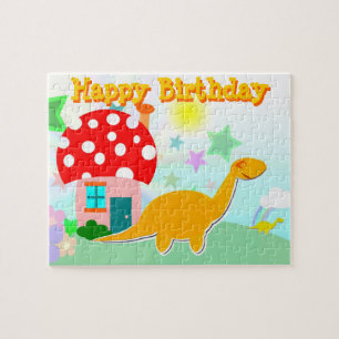 Puzzle de dinosaure de joyeux anniversaire
