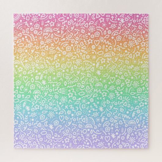 Puzzle de Doodle à Dégradé de Arc-en-ciel (Vertical)