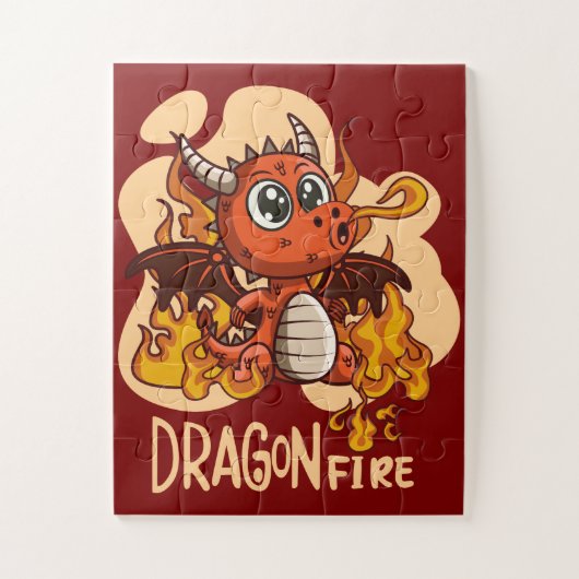 Puzzle de dragon de feu pour enfants (Vertical)