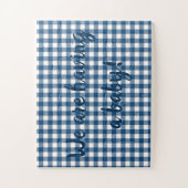 Puzzle de Faire-part de grossesse en bleu de la Ma (Vertical)