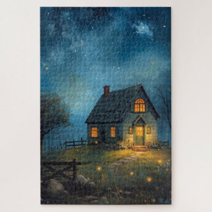 Puzzle de ferme fantaisiste nocturne