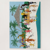 Puzzle de fête animale sur la plage (Vertical)