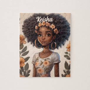 Puzzle de fille afro-américaine personnalisée