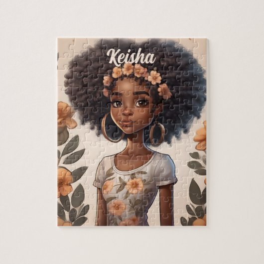 Puzzle de fille afro-américaine personnalisée (Vertical)