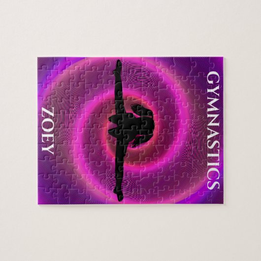 Puzzle de fille de gymnastique avec le nom de l'en (Horizontal)