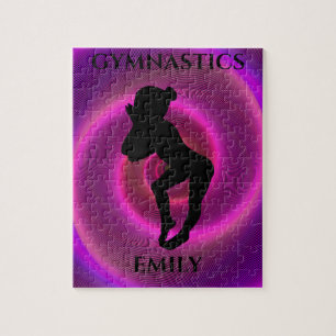 Puzzle de fille de gymnastique avec le nom de l'en