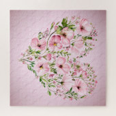 Puzzle de Fleur Coeur Rose (Horizontal)