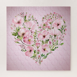 Puzzle de Fleur Coeur Rose
