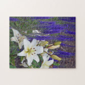 Puzzle de fleur de lys blanc (Horizontal)