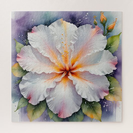 puzzle de fleur d'hibiscus blanc (Vertical)