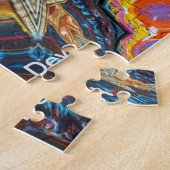 Puzzle de Fleur Noire Abstraite (Côté)