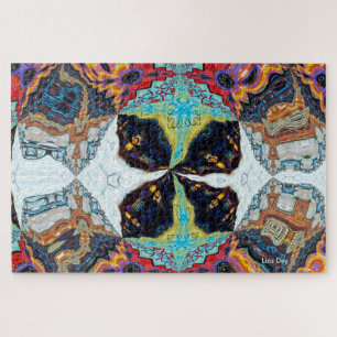 Puzzle de Fleur Noire Abstraite