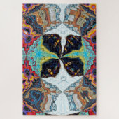 Puzzle de Fleur Noire Abstraite (Vertical)