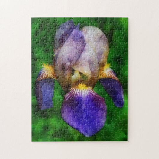 Puzzle de fleurs artistiques de l'Iris violet et j (Vertical)
