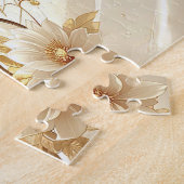 Puzzle de fleurs blanches et dorées (Côté)