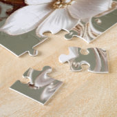 Puzzle de fleurs blanches orné (Côté)
