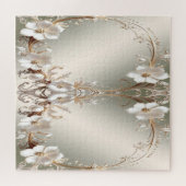 Puzzle de fleurs blanches orné (Horizontal)