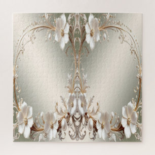 Puzzle de fleurs blanches orné