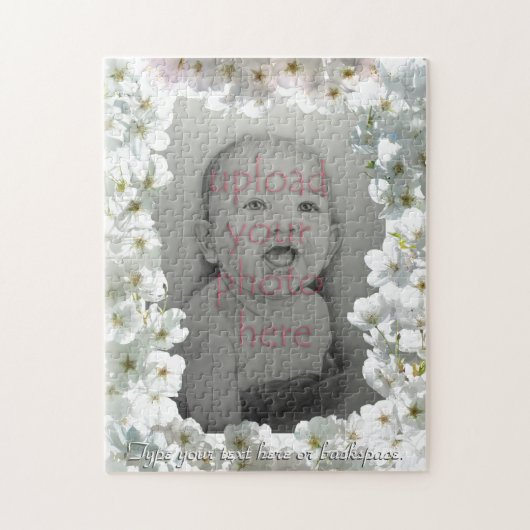 Puzzle de fleurs blanches Puzzle photo personnalis (Vertical)