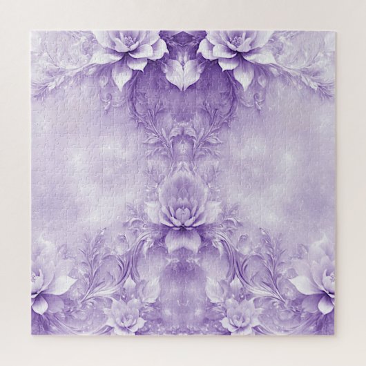 Puzzle de fleurs blanches violettes (Vertical)