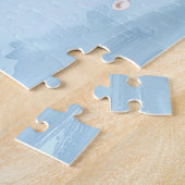 Puzzle de fleurs bleues et de perles (Côté)