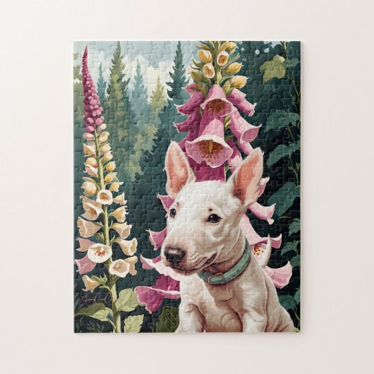 Puzzle de fleurs Bull Terrier Foxglove (Vertical)