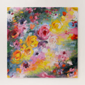 Puzzle de fleurs colorées pastel audacieuses (Horizontal)