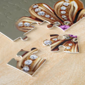 Puzzle de fleurs de bijoux en or élégant (Côté)
