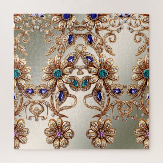 Puzzle de fleurs de bijoux en or élégant (Vertical)