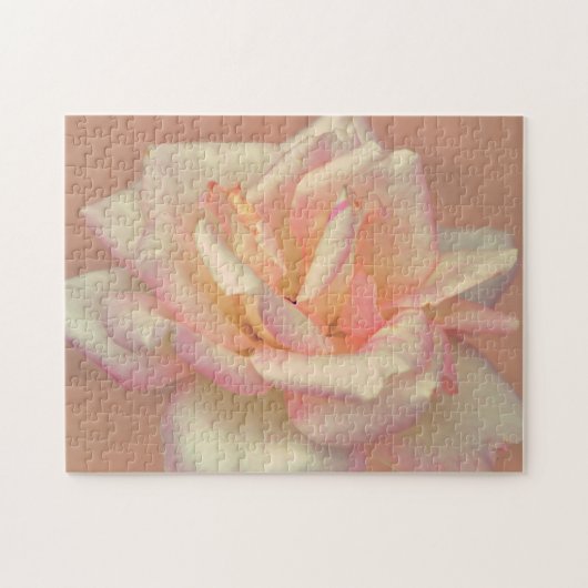 Puzzle de fleurs de rose de couleur rose blush (Horizontal)