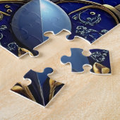 Puzzle de fleurs décoratives bleues (Côté)